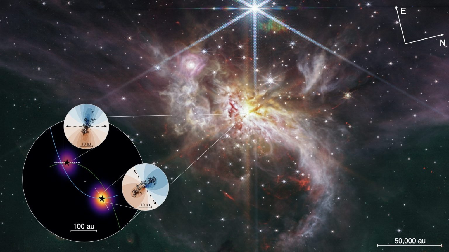 大質量星の原始星が連星系を成す様子を目撃