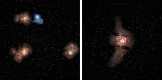 ジェイムズ・ウェッブ宇宙望遠鏡とアルマ望遠鏡の最強タッグで、 最遠方の原始銀河団を捉えることに成功
